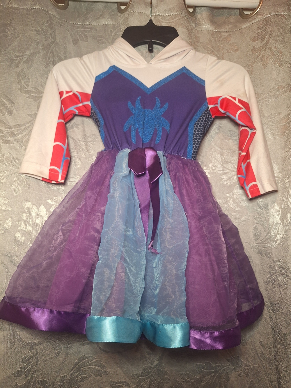 Girls 4T Ghost Spider Spider Girl Dress-Up Halloween Costume with Hood